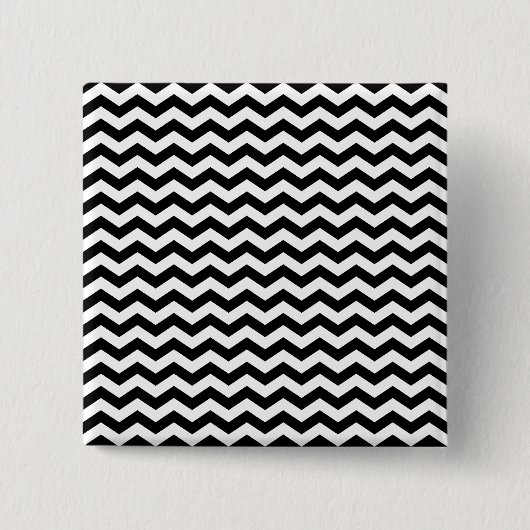 White en Black Zig Zag Vierkante Button 5,1 Cm (Voorkant)