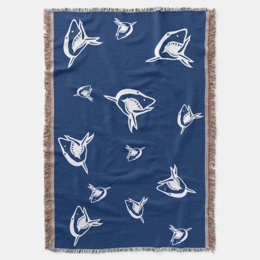 WHITE en blauwe haai, duizelig leven in kustgebied Deken (Voorkant Verticaal)