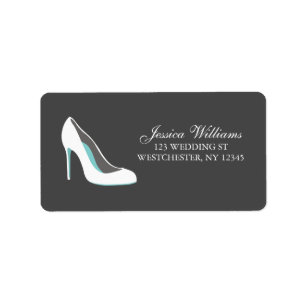 White en Blue Bride Shoes Etiket