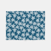 White en Blue Coastal Style Turtle Pattern Fleece Deken (Voorkant (Horizontaal))