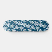 White en Blue Coastal Style Turtle Pattern Persoonlijk Skateboard (Horizontaal)