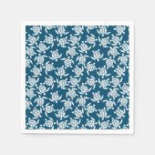 White en Blue Coastal Style Turtle Pattern Servet (Voorkant)