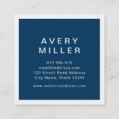 White en Blue Corporate Modern Professional Vierkante Visitekaartje (Achterkant)