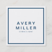 White en Blue Corporate Modern Professional Vierkante Visitekaartje (Voorkant)