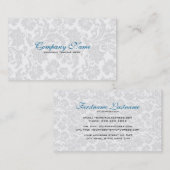 White en Blue  Floral Damaskers Visitekaartje (Voorkant / Achterkant)