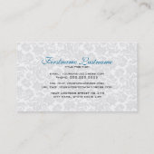 White en Blue  Floral Damaskers Visitekaartje (Achterkant)