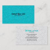 White en Blue  Floral Damaskers Visitekaartje (Voorkant / Achterkant)