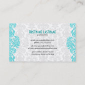 White en Blue  Floral Damaskers Visitekaartje (Achterkant)