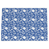 White en Blue Floral Large Gift Bag Groot Cadeauzakje (Voorkant)