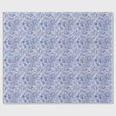 White en Blue Floral Paisley Pattern Cadeaupapier (Vlak)