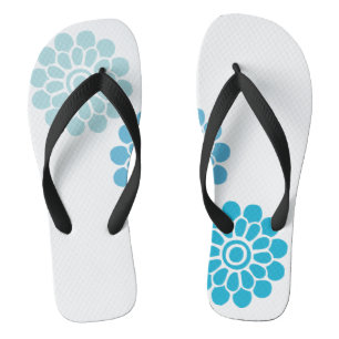 White en Blue Floral Teenslippers