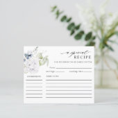 White en Blue Floral Vrijgezellenfeest Recipcard (Staand voorkant)