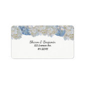 White en Blue Hydrangea Floral Address Label (Voorkant)