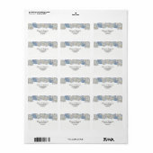 White en Blue Hydrangea Floral Address Label (Full Sheet)