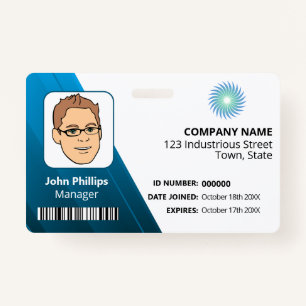 White en Blue Manager ID-Logo Badge