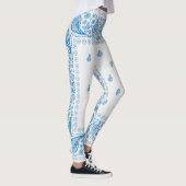 White en Blue Paisley Design Leggings (Rechts)