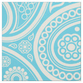 White en Blue  Paisley Pattern Stof (Swatch)