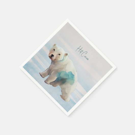 White en Blue Polar Beer-kerstpapier Napkin Servet (Hoek)