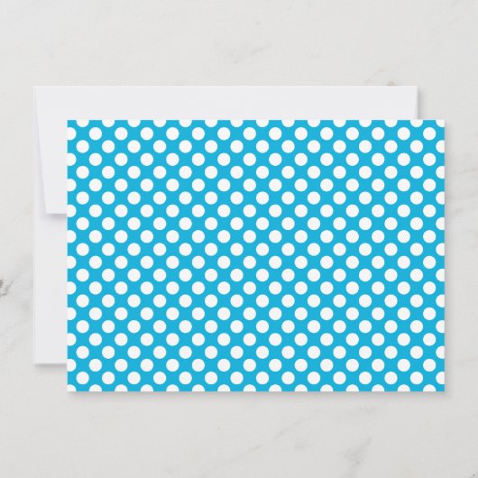White en Blue Polka Dot Kaart (Achterkant)