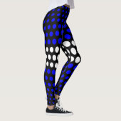 White en Blue Polka Dot Pattern Leggings (Rechts)