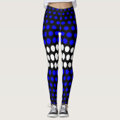 White en Blue Polka Dot Pattern Leggings (Voorkant)
