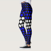 White en Blue Polka Dot Pattern Leggings (Links)