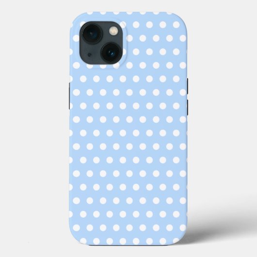 White en Blue Polka Dot Pattern. Spottig. Case-Mate iPhone Case (Achterkant)
