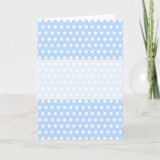 White en Blue Polka Dot Pattern. Spottig. Kaart (Voorkant)