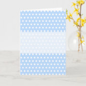 White en Blue Polka Dot Pattern. Spottig. Kaart (Gele Bloem)