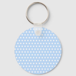 White en Blue Polka Dot Pattern. Spottig. Sleutelhanger