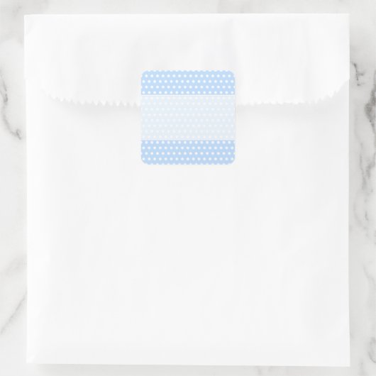 White en Blue Polka Dot Pattern. Spottig. Vierkante Sticker (Tas)