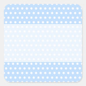 White en Blue Polka Dot Pattern. Spottig. Vierkante Sticker (Voorkant)
