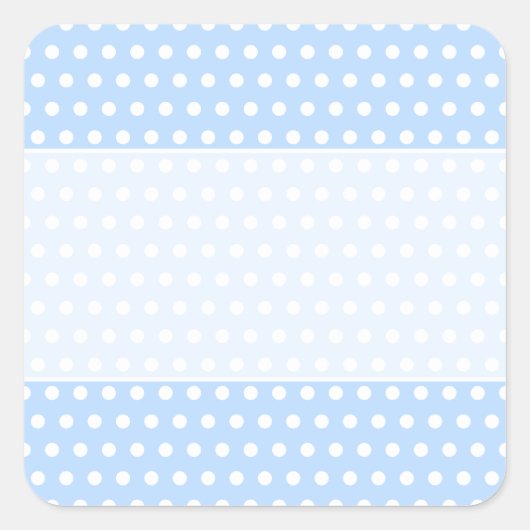 White en Blue Polka Dot Pattern. Spottig. Vierkante Sticker (Voorkant)
