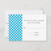 White en Blue Polka Dot RSVP Kaartje (Voorkant)