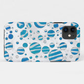 White en Blue Polka Dot Zebra Case-Mate iPhone Case (Achterkant (horizontaal))