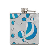 White en Blue Polka Dot Zebra Heupfles (Achterkant)