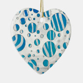 White en Blue Polka Dot Zebra Keramisch Ornament (Rechts)