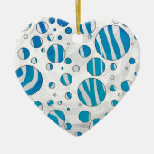 White en Blue Polka Dot Zebra Keramisch Ornament (Voorkant)