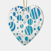 White en Blue Polka Dot Zebra Keramisch Ornament (Links)