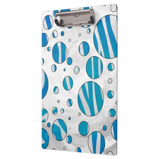 White en Blue Polka Dot Zebra Klembord (Links)