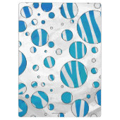 White en Blue Polka Dot Zebra Klembord (Achterkant)