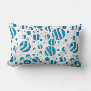 White en Blue Polka Dot Zebra Kussen