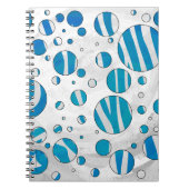 White en Blue Polka Dot Zebra Notitieboek (Voorkant)