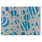 White en Blue Polka Dot Zebra Snijplank (Voorkant)