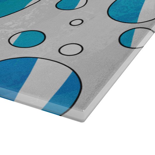 White en Blue Polka Dot Zebra Snijplank (Hoek)