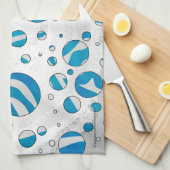 White en Blue Polka Dot Zebra Theedoek (Quarter Fold)