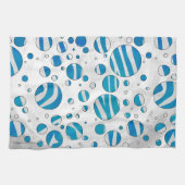 White en Blue Polka Dot Zebra Theedoek (Horizontaal)