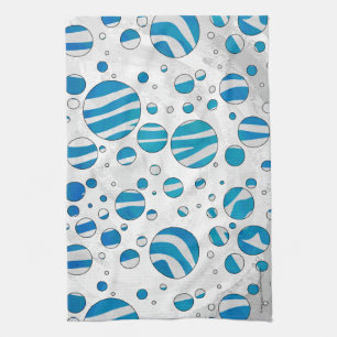 White en Blue Polka Dot Zebra Theedoek