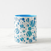 White en Blue Polka Dot Zebra Tweekleurige Koffiemok (Center)