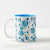 White en Blue Polka Dot Zebra Tweekleurige Koffiemok (Links)